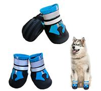 NeuWook Dog Shoes, Waterproof Dog Boots for Injured Paws, Set of 4 Non-Slip Dog Protective Boots Wear-Resistant Dog Shoes with Reflective Straps for Small Medium Large Dogs Outdoor (S, Blue)