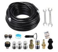 Neuytiky Pipe Cleaning Hose Set 10 m - Compatible with Kärcher K2-K7, Bosch & Co, 5800PSI Compressed Air Spiral Hose, Universal Pipe Cleaning Set for Drains, Gutters & Drainage Pipes