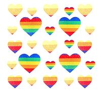 Neva Nude Nipple Pasties and Body Stickers Crop Top Bra - Bundle of Nipztix & BodiStix for Festivals, Raves, and More, Orlando Pride Flag Glittery Af I Heart U, One Size