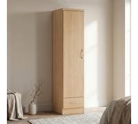 Seconique Nevada 1 Door 1 Drawer Wardrobe Sonoma Oak Finish
