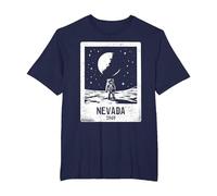Nevada 1969 Astronaut Moon Landing Area 51 Distressed T-Shirt, Men's Big and Tall, Navy Blue, 3X Tall