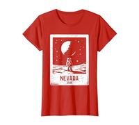 Nevada 1969 Astronaut Moon Landing Area 51 Distressed T-Shirt, Women, Red, X-Small