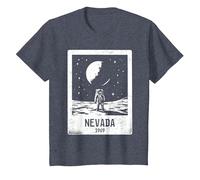 Nevada 1969 Astronaut Moon Landing Area 51 Distressed T-Shirt, Youth, Heather Blue, Medium