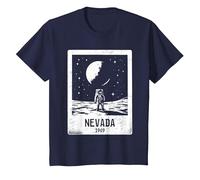 Nevada 1969 Astronaut Moon Landing Area 51 Distressed T-Shirt, Youth, Navy Blue, Large