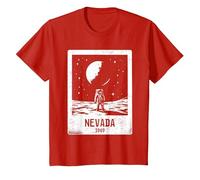 Nevada 1969 Astronaut Moon Landing Area 51 Distressed T-Shirt, Youth, Red, Small