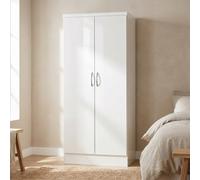 Seconique Nevada 2 Door All Hanging Wardrobe In White Gloss Finish