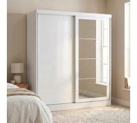 Seconique Nevada 2 Door Sliding Wardrobe With Mirror In White Gloss Finish