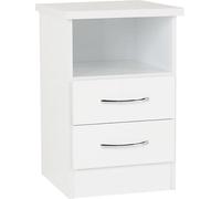 NEVADA 2 DRAWER BEDSIDE - WHITE GLOSS - SECONIQUE | TJ Hughes
