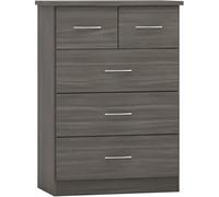 Seconique Nevada 3+2 Drawer Chest - Black Wood Grain, Black