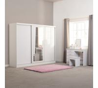 Nevada 3 Door Sliding Wardrobe - White Gloss
