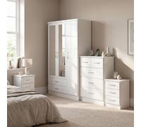 Zenith 3 Door 2 Drawer Wardrobe Bedroom Set White