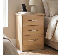 Seconique Nevada 3 Drawer Bedside Sonoma Oak Effect
