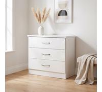 Seconique Nevada 3 Drawer Chest White High Gloss