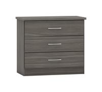 Nevada 3 Drawer Chest - Black Wood Grain