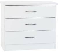 Nevada 3 Drawer Chest White Gloss