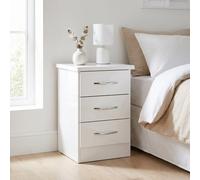 Zenith 3 Drawer Bedside Cabinet White