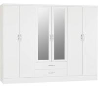 NEVADA 6 DOOR 2 DRAWER WARDROBE - WHITE GLOSS - SECONIQUE | TJ Hughes