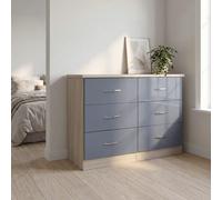 Nevada Grey Gloss Bedroom Furniture Range Wardrobe Chest Drawers Bedside