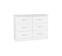 Seconique Nevada 6 Drawer Chest - White Gloss, White