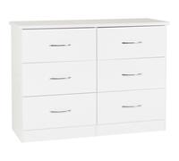 Seconique Nevada 6 Drawer Chest - White Gloss, White