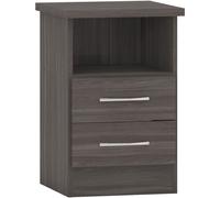 Nevada 2 Drawer Bedside - Black Wood Grain