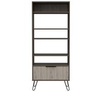 Nevada Bookcase - Grey Oak - Hairpin Legs