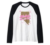 Nevada Born and Bred Leopard Print Raglan Baseball Tee