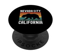 Nevada City California Retro Bear Vintage Historic Sierra PopSockets Adhesive PopGrip