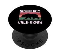Nevada City California Retro Bear Vintage Historic Sierra PopSockets Adhesive PopGrip