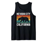 Nevada City California Retro Bear Vintage Historic Sierra Tank Top