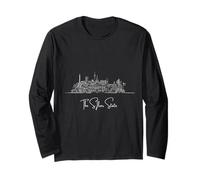 Nevada City Skyline - Hand Drawn Travel Art Souvenir Long Sleeve T-Shirt