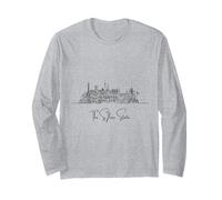 Nevada City Skyline - Hand Drawn Travel Art Souvenir Long Sleeve T-Shirt