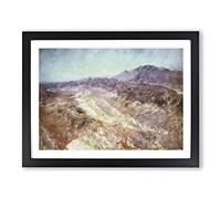 Nevada Desert Painting Modern Art Framed Wall Art Print, Ready to Hang Picture for Living Room Bedroom Home Office Décor, Black A2 (64 x 46 cm)