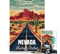 Nevada Desert Road Poster Jigsaw Puzzles for Adults1000 Piece Intellect Toy Stress Relief Precise Cut Perfect Present (38x26cm)