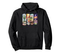 Nevada Desert Road Trip Adventure Watercolor Pullover Hoodie