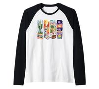 Nevada Desert Road Trip Adventure Watercolor Raglan Baseball Tee