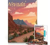 Nevada Desert Sunset for Adults 1000 Piece Jigsaw Puzzle Think Smart Toy Leisure Time Accurate Cut Art Collectible (38x26cm)