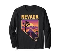 Nevada Desert Sunset Retro Trip City Long Sleeve T-Shirt