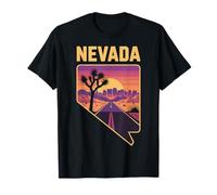 Nevada Desert Sunset Retro Trip City T-Shirt