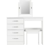 Seconique Nevada Dressing Table Set - White Gloss, White