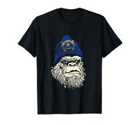 Nevada Flag Bigfoot in a Beanie T-Shirt