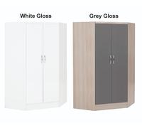 Nevada Grey Gloss Bedroom Furniture Range Wardrobe Chest Drawers Bedside