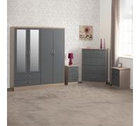 Zenith 4 Door 2 Drawer Wardrobe Bedroom Set Oyster