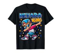 Nevada King Dabbing Cool Nevada State Flag for Kids T-Shirt