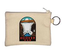 Nevada Las Vegas Dam Vintage Retro Style Travel Poster Key Chain Coin Purse Beige