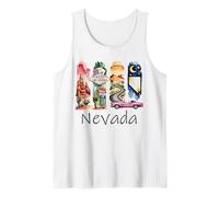 Nevada Las Vegas Desert Roadtrip Watercolor Design Tank Top