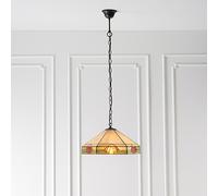 nevada medium tiffany glass pendant light in dark bronze