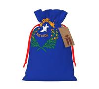 Nevada State Flag Linen Drawstring Gift Bag Xmas Party Candy Bag Reusable Storage Pouches
