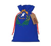 Nevada State Flag Linen Drawstring Gift Bag Xmas Party Candy Bag Reusable Storage Pouches