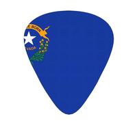 Nevada State Flag Patterned Guitar Picks, 12-Piece Set, Suitable for Bass and Electric Guitar Playing, Ideal for Beginners